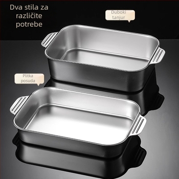 Nehrđajuća čelična posuda za ribu za indukcijsku ploču — četvrtastog oblika, elektroplatirani premaz, višenamjenska grill tava s jednostavnim čišćenjem i otpornom na hrđu