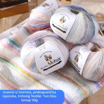 Mohair pređa za pletenje — gradientna skein, tehnika Vortex Spinning, podrijetlo Hebei, šifra proizvoda haojing4-5, brend Enmei