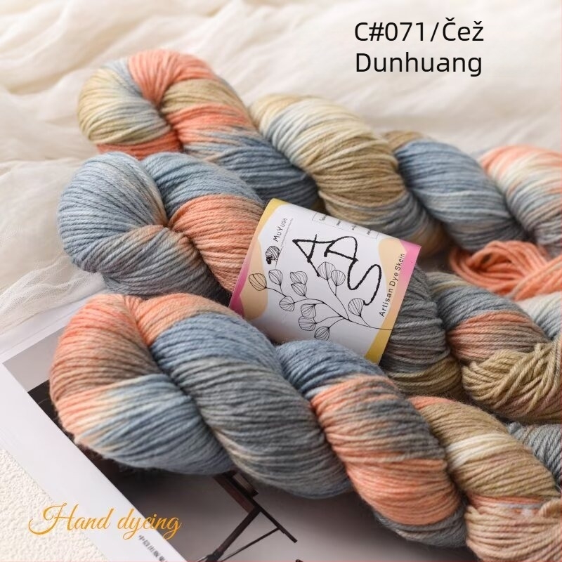 Pređa za kukičanje, u skeinu, ring-spun, ručno obojena vunena pređa za ručno pletenje