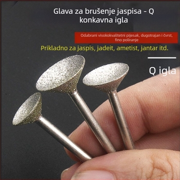 Diamantska glava za brušenje s konkavnim žlijebom za električnu brusilicu; alat za poliranje jadeit kuglica