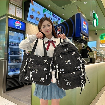 Meizu najlon ruksak s remenima s zraka jastučićima, podstava od poliester, svjež i sladak stil, za školu