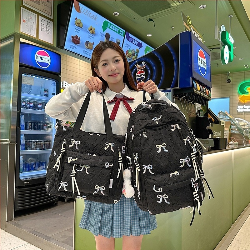 Meizu najlon ruksak s remenima s zraka jastučićima, podstava od poliester, svjež i sladak stil, za školu