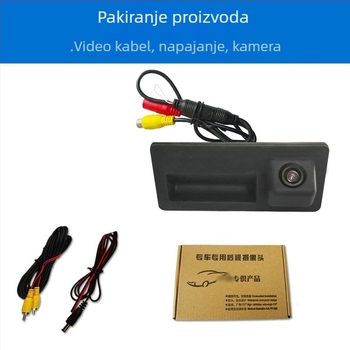 Kamera za vožnju unazad na kvaki automobila, 12V, 170° prilagodljiv kut, 720x576 rezolucije, AV video