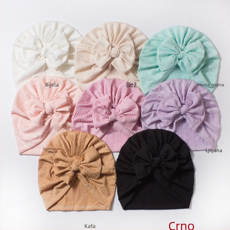 Dječja kapuljača s mašnicom, zaštita fontaneli, prozračna, otporna na vjetar, zaštita od sunca