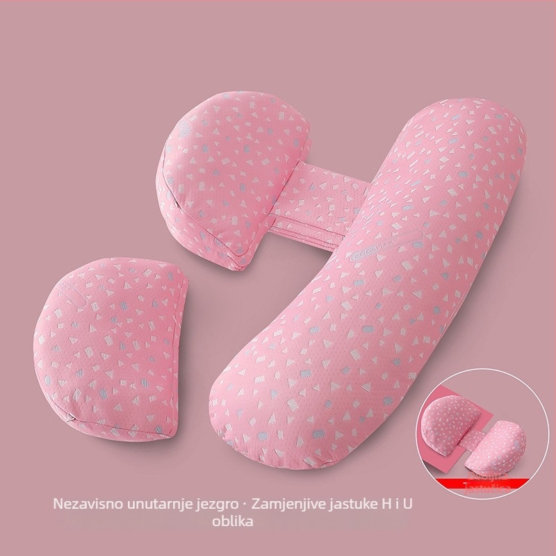 Blue Love Flower trudnički U-oblik jastuk za spavanje — oblik: U, jezgra: 100% pamuk, težina: 1.05–1.50 kg, pogodan za cijelu trudnoću