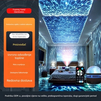 Q6 Projektor zvjezdanog neba s uzorkom vodnih vala — stolna romantična noćna lampica, atmosfera polarne svjetlosti, ugrađena baterija