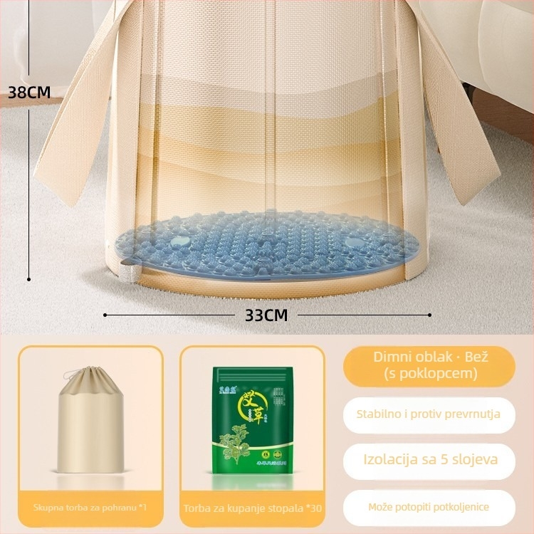 Sklopiva kadica za stopala s visinom do potkoljenice, keramička, nordičkog stila, prijenosna