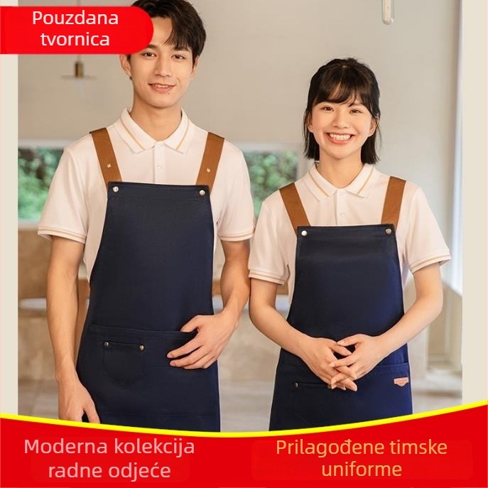 Fartuh za catering i hotelske usluge, vodootporan, bez rukava, podesivim vratnim kaišem i H-oblikim ramenskim pojasevima