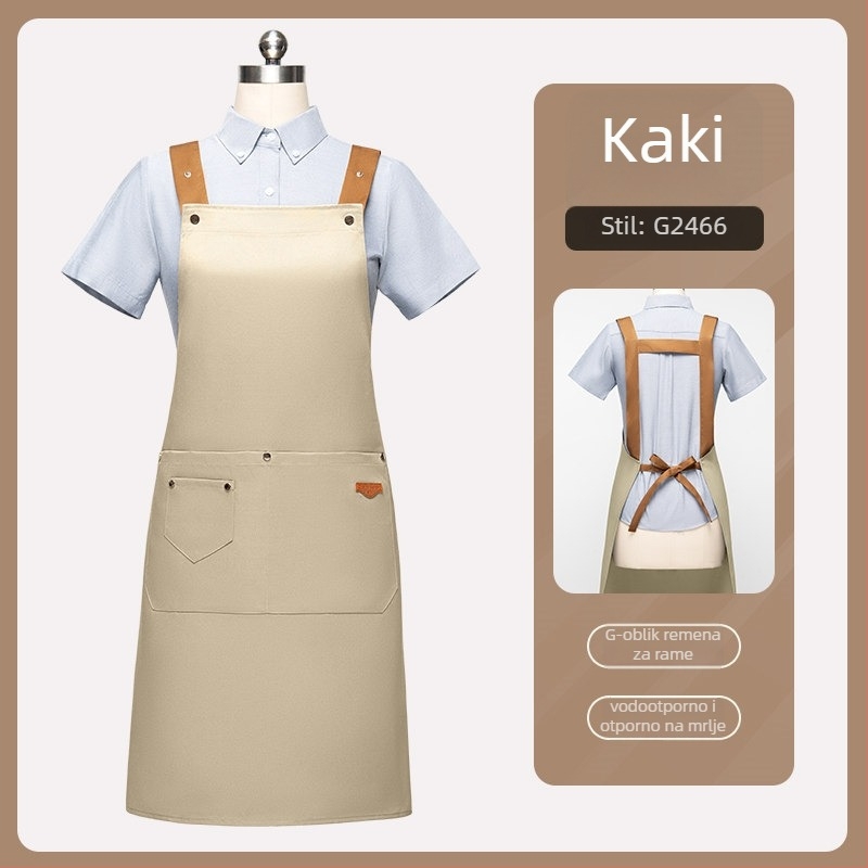 Fartuh za catering i hotelske usluge, vodootporan, bez rukava, podesivim vratnim kaišem i H-oblikim ramenskim pojasevima