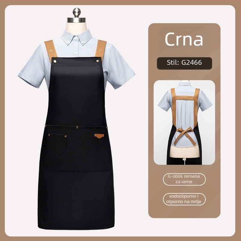 Fartuh za catering i hotelske usluge, vodootporan, bez rukava, podesivim vratnim kaišem i H-oblikim ramenskim pojasevima