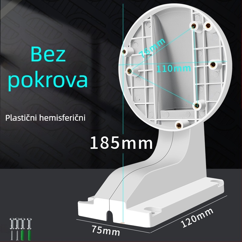 Unutarnji nosač za kameru s kupolom, s ugrađenom kutijom za kabel, plastični