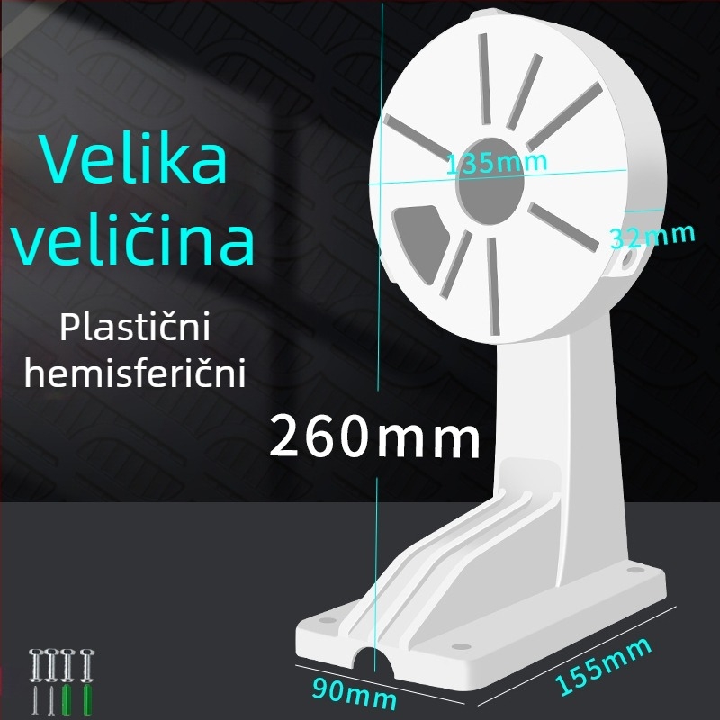 Unutarnji nosač za kameru s kupolom, s ugrađenom kutijom za kabel, plastični