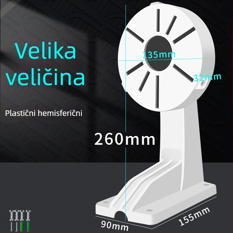 Unutarnji nosač za kameru s kupolom, s ugrađenom kutijom za kabel, plastični