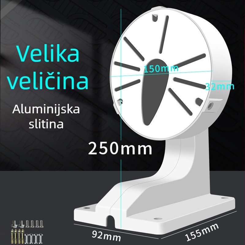 Unutarnji nosač za kameru s kupolom, s ugrađenom kutijom za kabel, plastični