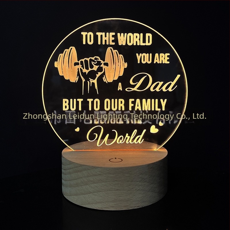 3D noćna lampa sa srcem od akrila, mrežno napajanje, akrilno sjenilo, napon ≤ 36V