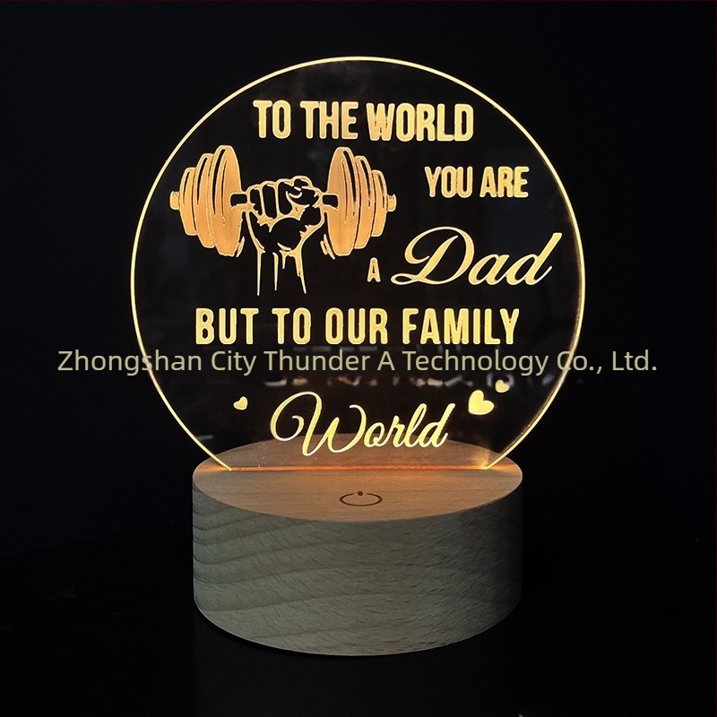 3D noćna lampa sa srcem od akrila, mrežno napajanje, akrilno sjenilo, napon ≤ 36V