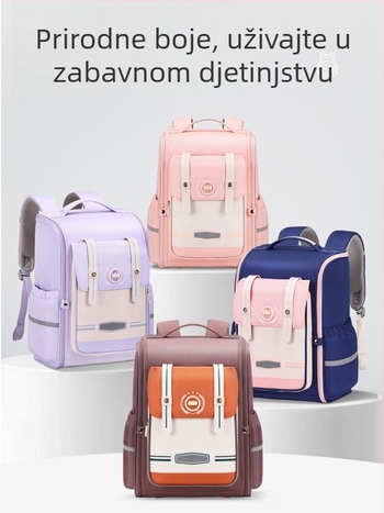 Unisex školski ruksak za 1.–6. razred, prozračan, ultra lagan, proširiv, smanjuje opterećenje, reflektirajući za noćnu sigurnost; materijal: Oxford platno; podstava: poliester; ergonomski stražnji panel