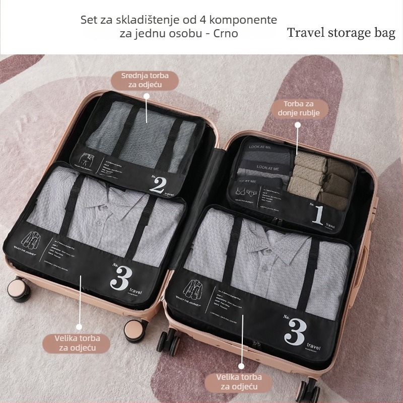 Putna torba za organiziranje - Poliester, Višenamjenska, Moderan minimalistički stil, za cipele, donje rublje, odjeću i toaletne potrepštine