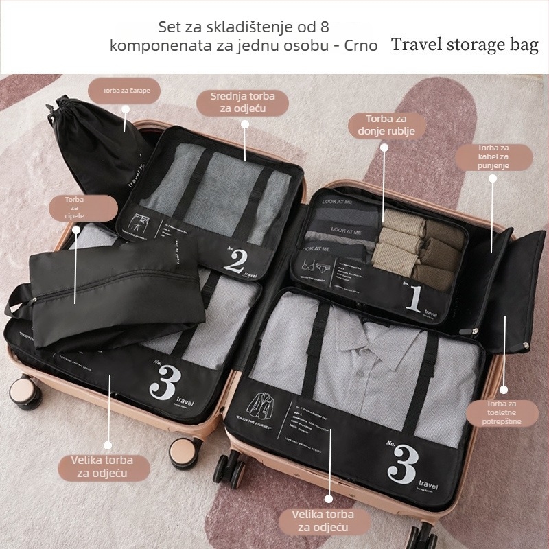 Putna torba za organiziranje - Poliester, Višenamjenska, Moderan minimalistički stil, za cipele, donje rublje, odjeću i toaletne potrepštine