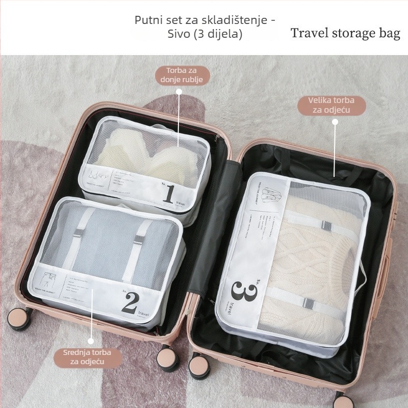 Putna torba za organiziranje - Poliester, Višenamjenska, Moderan minimalistički stil, za cipele, donje rublje, odjeću i toaletne potrepštine