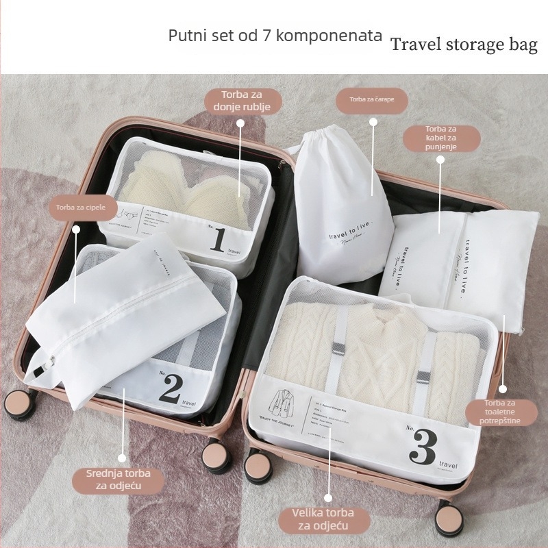 Putna torba za organiziranje - Poliester, Višenamjenska, Moderan minimalistički stil, za cipele, donje rublje, odjeću i toaletne potrepštine