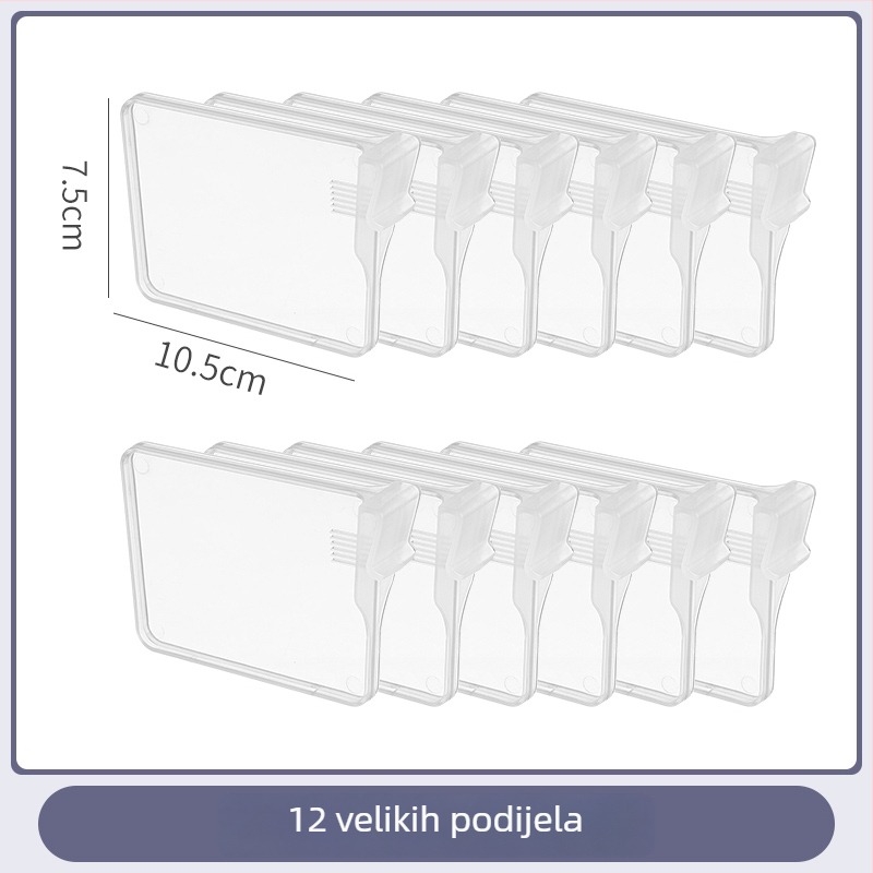 Dijelič hladnjaka – bočna vrata, vertikalni razdjelnik, prilagodljivi plastični panel, modularna konfiguracija