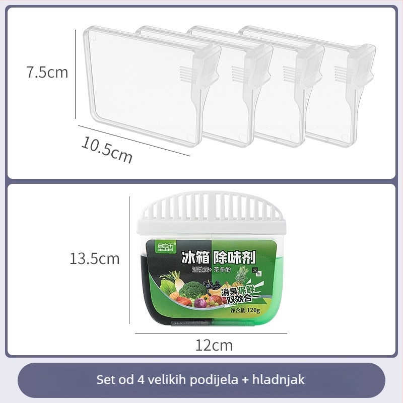 Dijelič hladnjaka – bočna vrata, vertikalni razdjelnik, prilagodljivi plastični panel, modularna konfiguracija