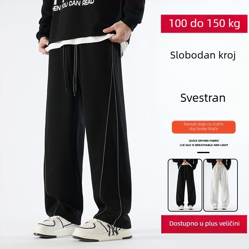 Casual široke hlače s flis podstavom, srednje visine struka, bez pojasa, za jesen