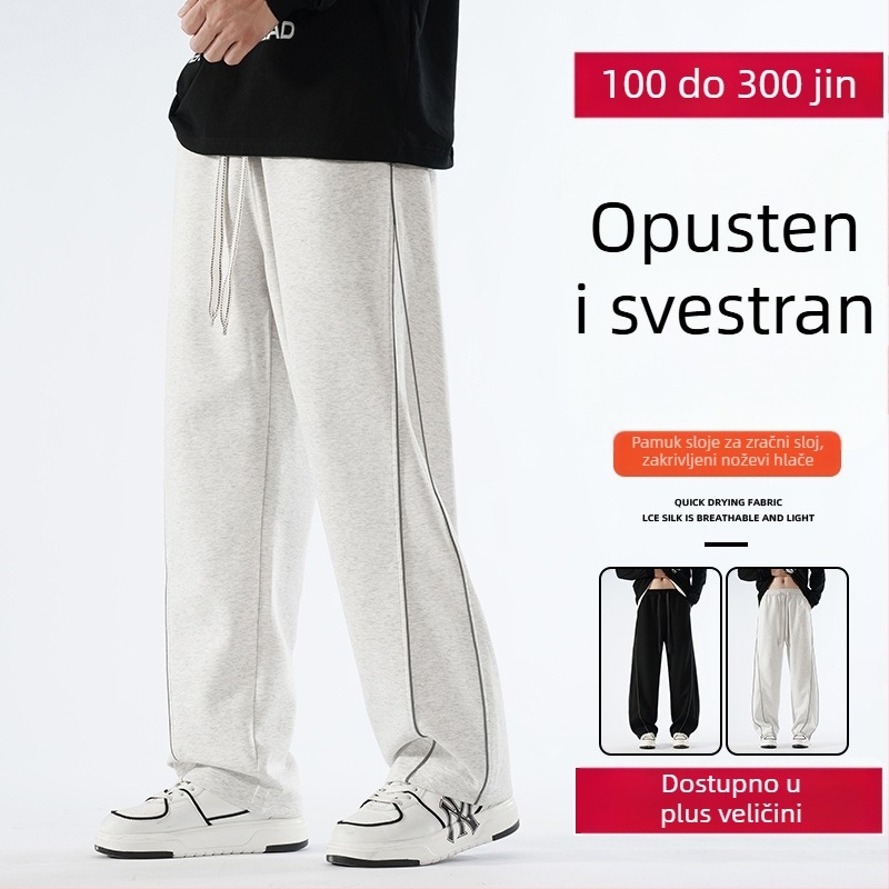 Casual široke hlače s flis podstavom, srednje visine struka, bez pojasa, za jesen