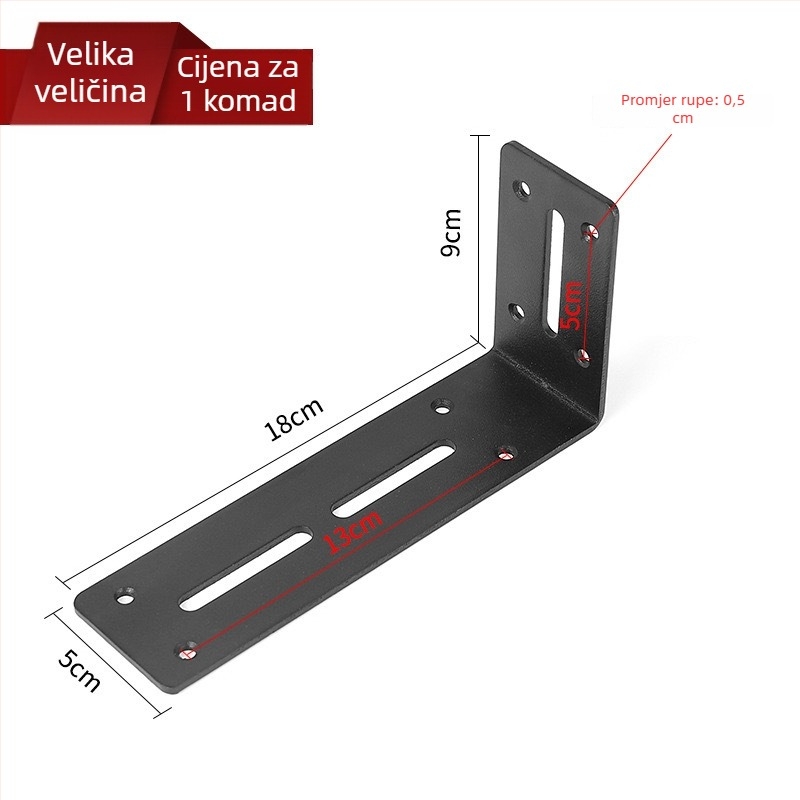 Trokutasti nosivi okvir za zidnu policu, od hladno valjanog čelika, univerzalno, moderan minimalistički dizajn, Berthet