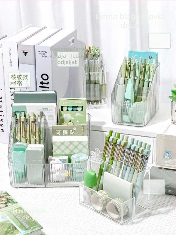 Prozirni akrilni držač za olovke s velikim kapacitetom — organizator stola za djecu, poklon za razrednog kolegu, Božić