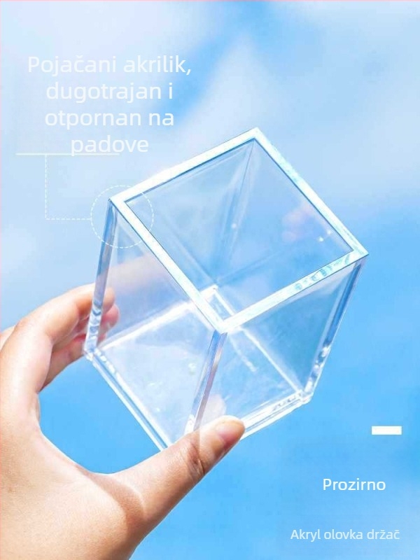 Prozirni akrilni držač za olovke s velikim kapacitetom — organizator stola za djecu, poklon za razrednog kolegu, Božić