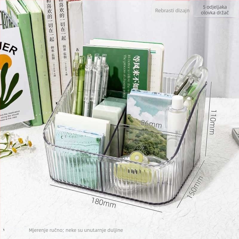 Prozirni akrilni držač za olovke s velikim kapacitetom — organizator stola za djecu, poklon za razrednog kolegu, Božić