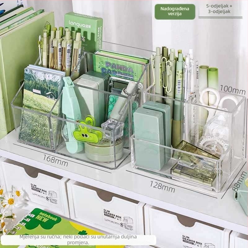 Prozirni akrilni držač za olovke s velikim kapacitetom — organizator stola za djecu, poklon za razrednog kolegu, Božić