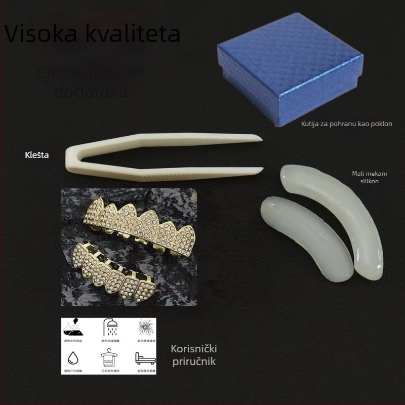 Zubni nakit za kostime - legura, elektropliranje, crtani stil, svježi i sladak dizajn, proljeće 2025