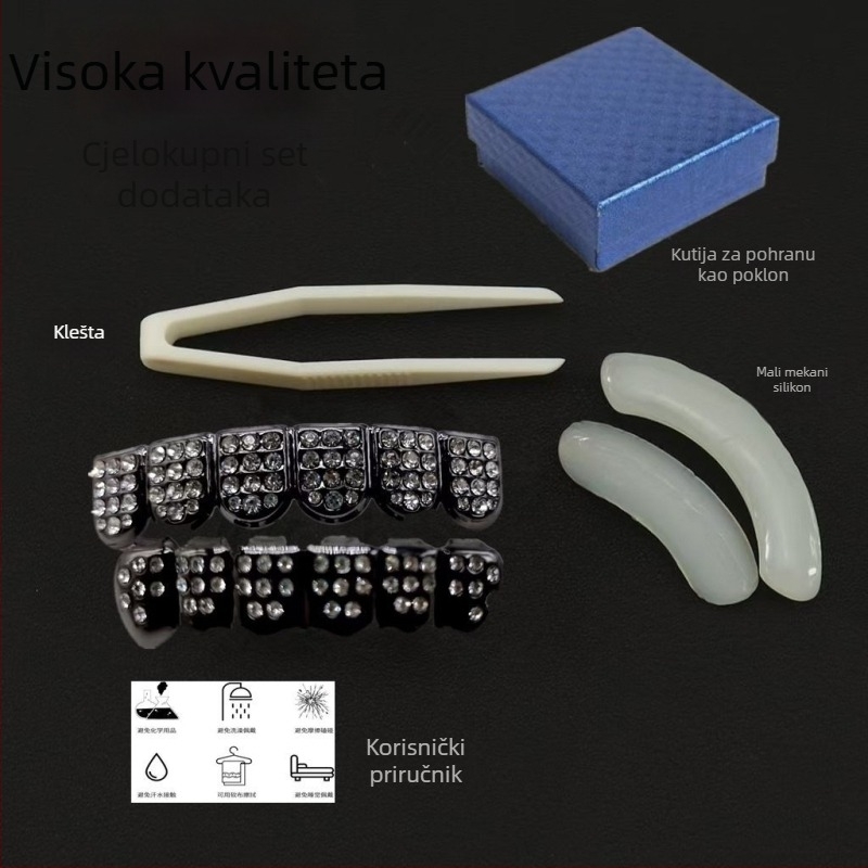 Zubni nakit za kostime - legura, elektropliranje, crtani stil, svježi i sladak dizajn, proljeće 2025