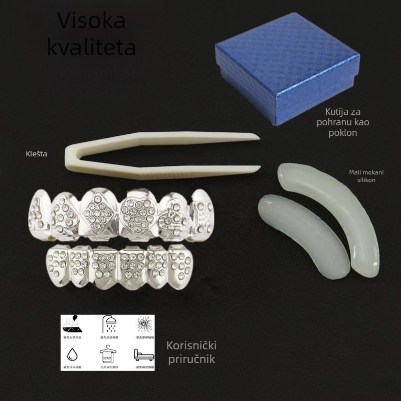 Zubni nakit za kostime - legura, elektropliranje, crtani stil, svježi i sladak dizajn, proljeće 2025