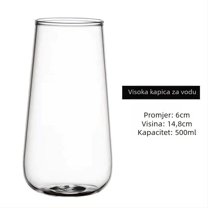 Staklena čaša za piće – nordijski stil, sa slamkom, prijenosna, jednoslojna