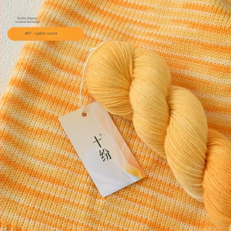 Ručno obojano vuneno predivo (miješana pređa; pređa na motke; ring-spun; za ručno pletenje; Proizvodni broj: 80 vuneno ručno obojano predivo)