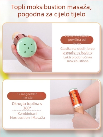 Masažna štapić / masažni čekić – prijenosni uređaj od nefrita+metala+drva, Yu xi tang, 300 g, za fitness i ljepotu