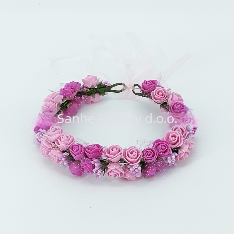 Ručna diadem s PE cvjetovima – korejski stil, svježe i slatko, za žene