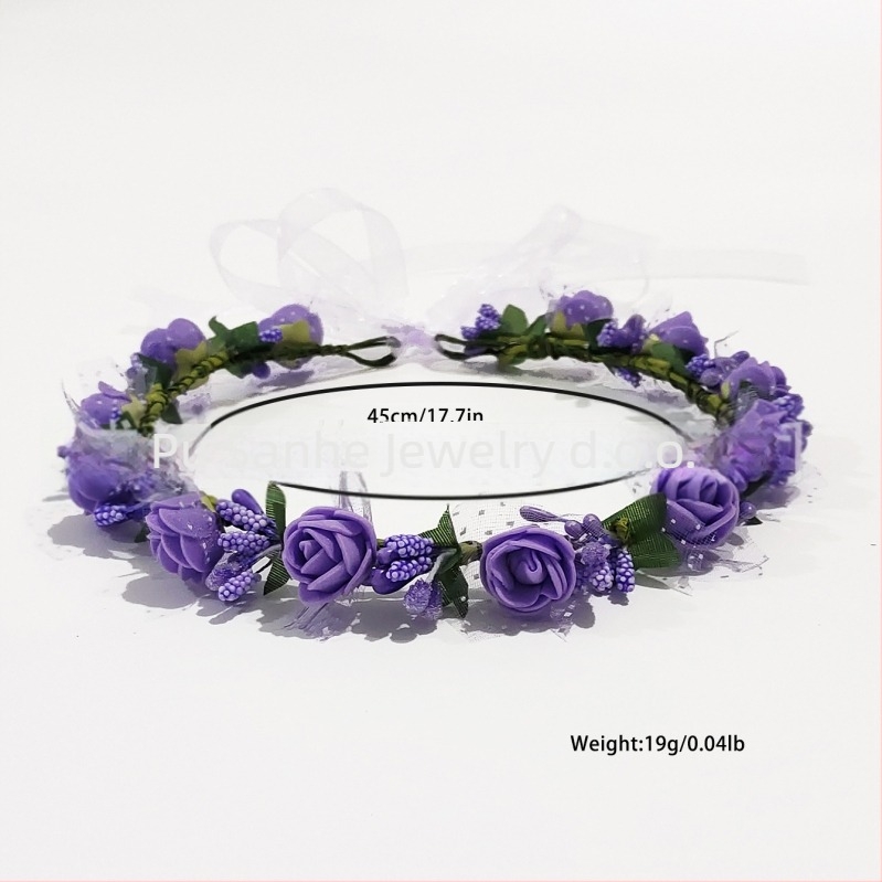 Ručna diadem s PE cvjetovima – korejski stil, svježe i slatko, za žene
