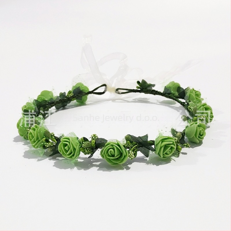 Ručna diadem s PE cvjetovima – korejski stil, svježe i slatko, za žene