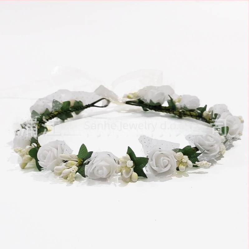 Ručna diadem s PE cvjetovima – korejski stil, svježe i slatko, za žene