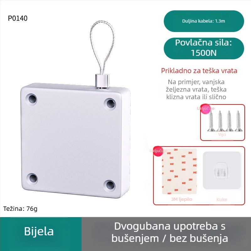 Zatvarač vrata, lijevani aluminij, marka Sheng bangrong, model P0133, modern minimalistički stil
