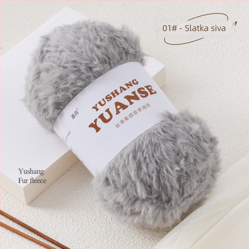 Lažno krzno u baršunastoj niti za pletenje, Siro spinning, oblik vlakna: skupina, 100 g