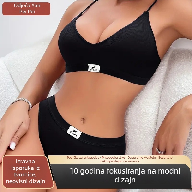 Set grudnjaka – stil bezšavnog topa, pamuk, 3/4 košarica, srednje oblikovane košarice, čvrste dvostruke naramenice