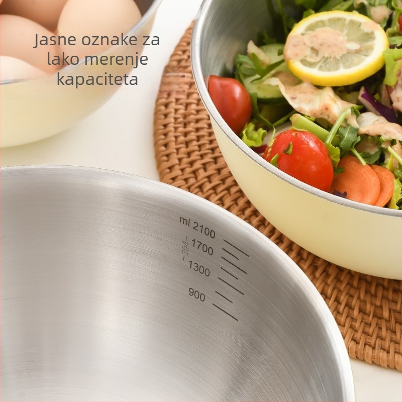 Koreansko-stilna posuda od nehrđajućeg čelika za salatu – Olliyi; Materijal: nehrđajući čelik; Za kuhinju i komercijalnu upotrebu; Kreativni stil; Podrijetlo Guangdong