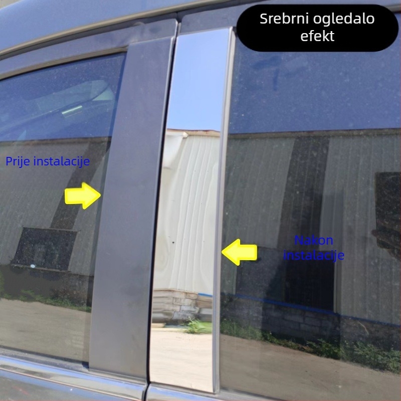 Dekorativne naljepnice za središnji stup prozora za Toyota modele: Vios, Reiz, Yaris, Highlander, Crown, Land Cruiser; 2006–2023; PC materijal; automatski mjenjač.