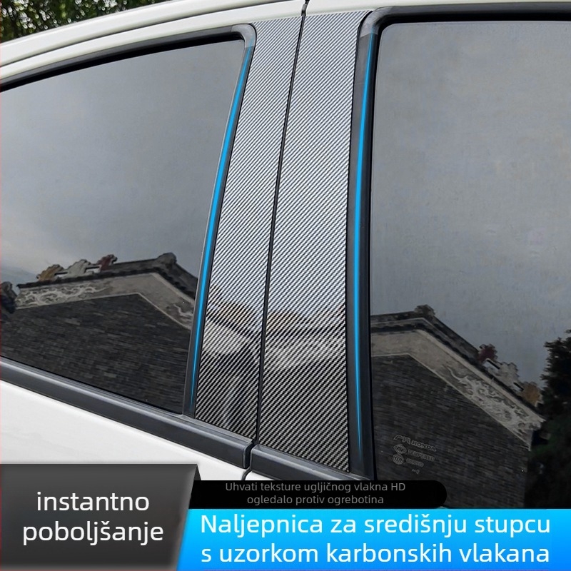 Dekorativne naljepnice za središnji stup prozora za Toyota modele: Vios, Reiz, Yaris, Highlander, Crown, Land Cruiser; 2006–2023; PC materijal; automatski mjenjač.